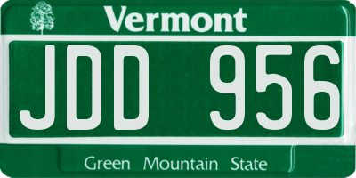 VT license plate JDD956