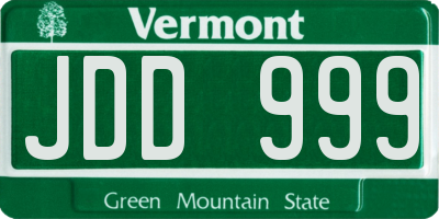 VT license plate JDD999