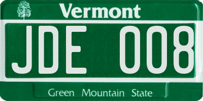 VT license plate JDE008