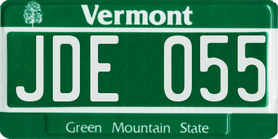VT license plate JDE055