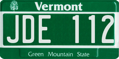 VT license plate JDE112