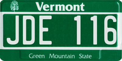VT license plate JDE116