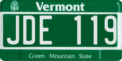 VT license plate JDE119