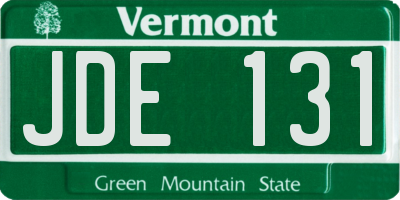 VT license plate JDE131