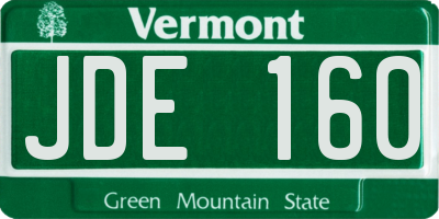 VT license plate JDE160
