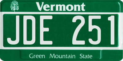 VT license plate JDE251