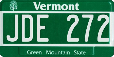 VT license plate JDE272