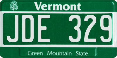 VT license plate JDE329