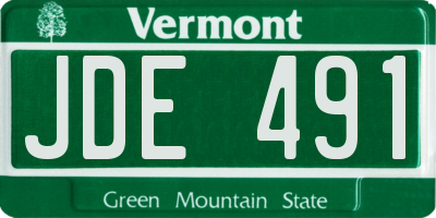 VT license plate JDE491