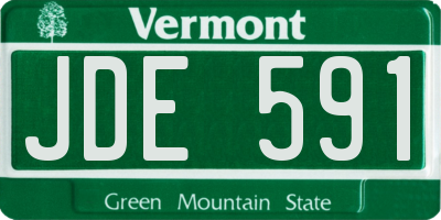 VT license plate JDE591