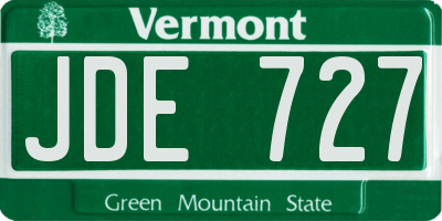 VT license plate JDE727