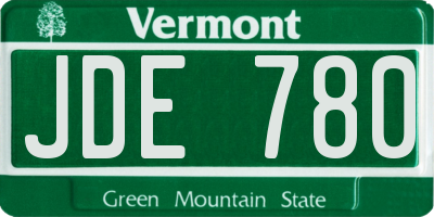 VT license plate JDE780