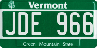 VT license plate JDE966