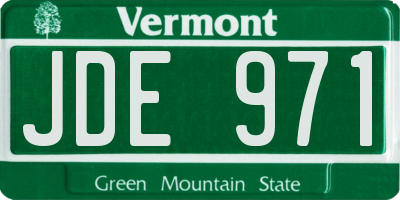 VT license plate JDE971