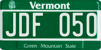 VT license plate JDF050