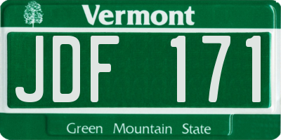 VT license plate JDF171