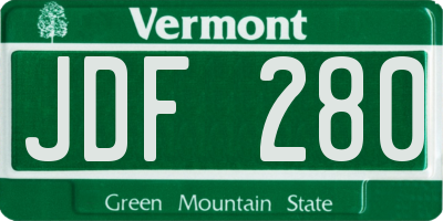 VT license plate JDF280