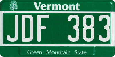 VT license plate JDF383