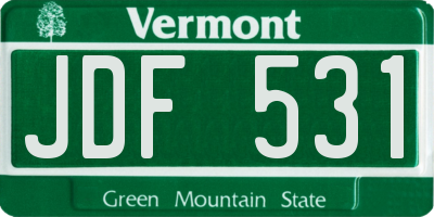 VT license plate JDF531