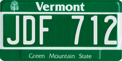 VT license plate JDF712