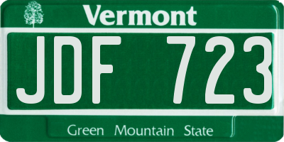 VT license plate JDF723