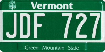 VT license plate JDF727