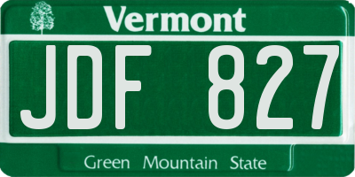 VT license plate JDF827