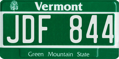 VT license plate JDF844