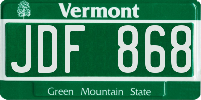 VT license plate JDF868