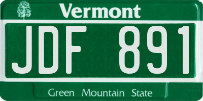 VT license plate JDF891
