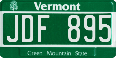 VT license plate JDF895