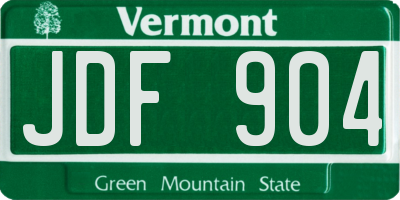 VT license plate JDF904