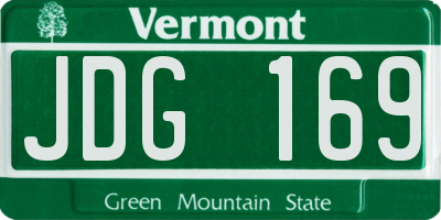 VT license plate JDG169
