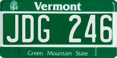 VT license plate JDG246