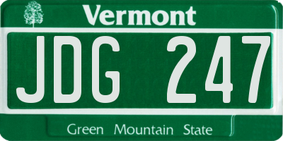 VT license plate JDG247