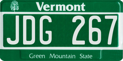VT license plate JDG267