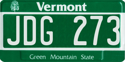 VT license plate JDG273