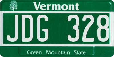 VT license plate JDG328