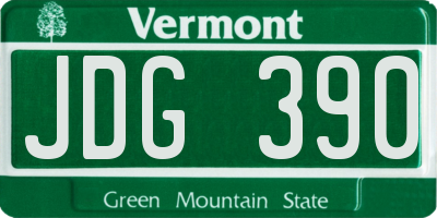 VT license plate JDG390