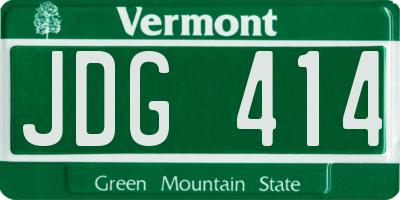 VT license plate JDG414