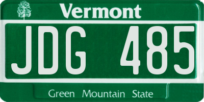 VT license plate JDG485