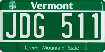 VT license plate JDG511