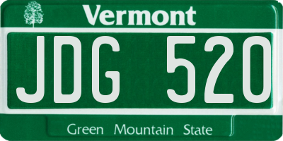 VT license plate JDG520