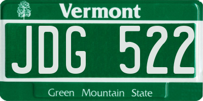 VT license plate JDG522