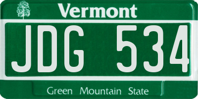 VT license plate JDG534