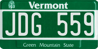 VT license plate JDG559