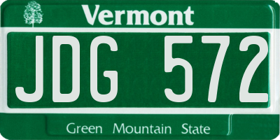 VT license plate JDG572