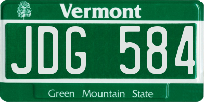 VT license plate JDG584