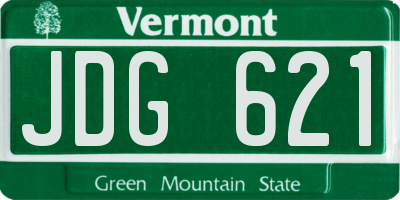 VT license plate JDG621