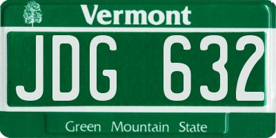 VT license plate JDG632